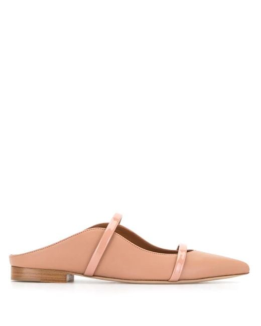 Malone Souliers Pink Nude And Blush Leather Maureen Flats