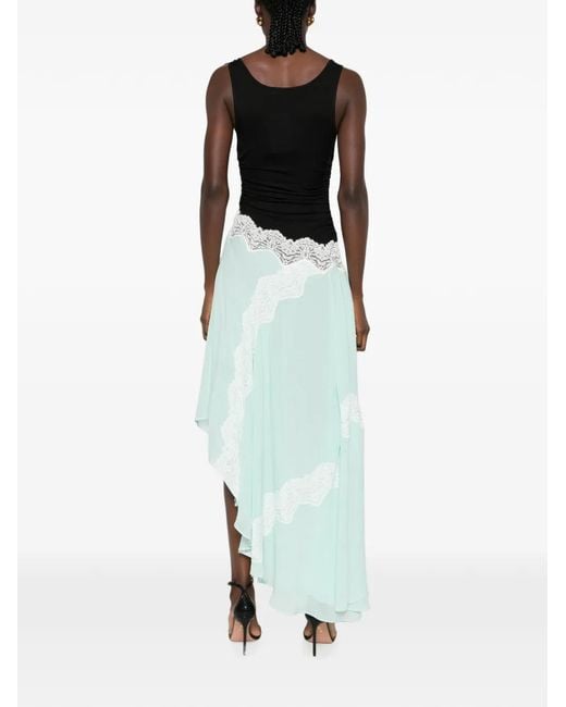 Christopher Esber Blue Lace-Trim Gathered Dress