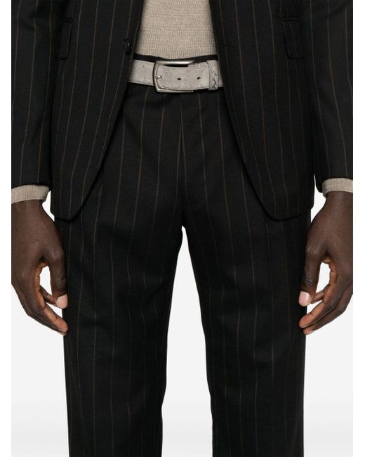 Tagliatore Black Pinstripe Suit for men