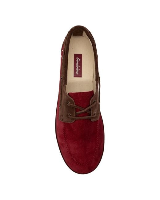 Gondolina Red Sartia Suede Boat Shoes for men