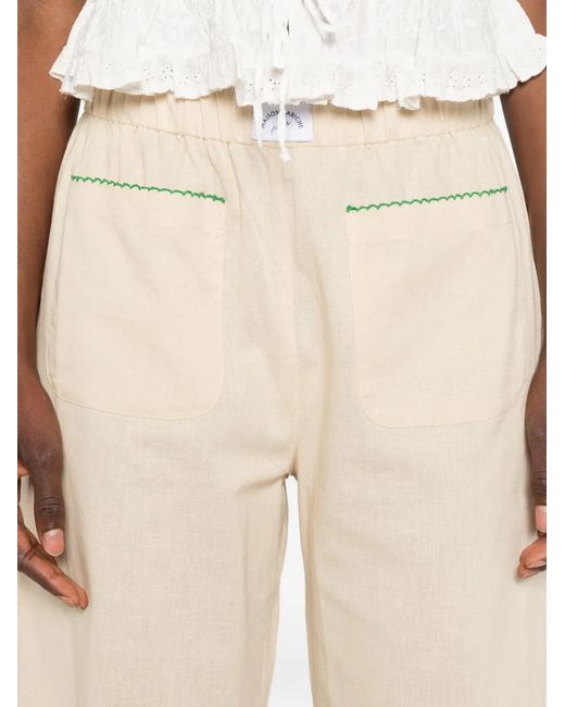 Maison Labiche White Patch-Pockets Trousers