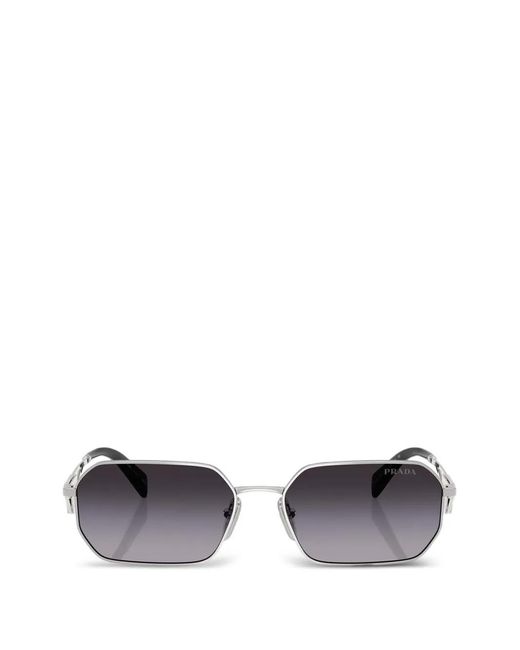 Prada White Geometric-Frame Sunglasses
