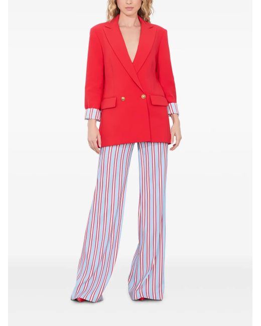 Alice + Olivia Red Arias Double-Breasted Blazer