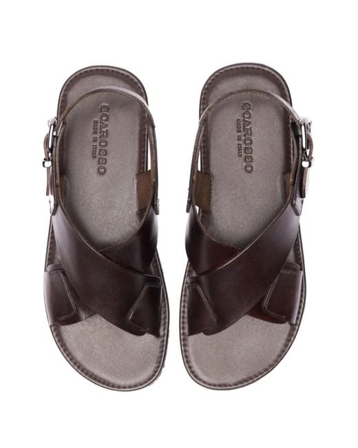 Scarosso Brown Massimo Leather Sandals for men