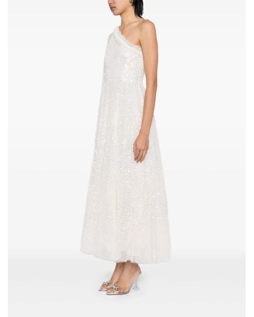 Needle & Thread One-Shoulder Dress in White | Lyst