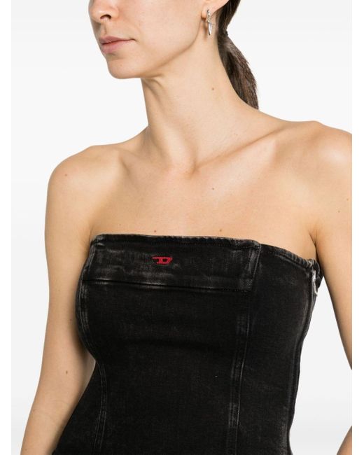 DIESEL Black Cotton De-Ville Bandeau Top