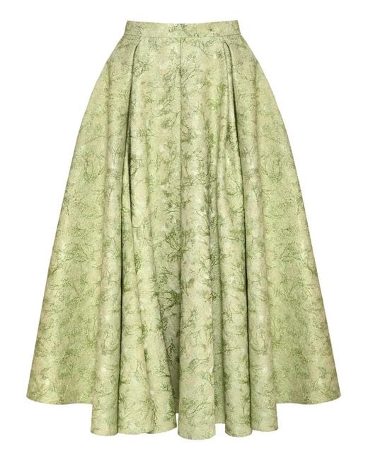 Anouki Green Pleated Maxi Skirt
