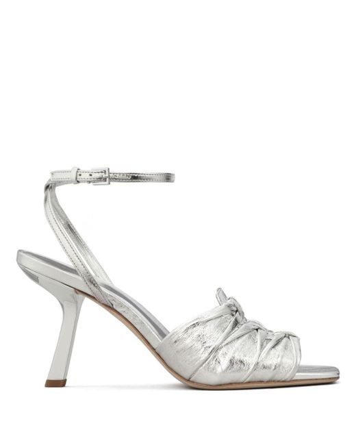 Tory Burch White 85mm Metallic Leather Sandals