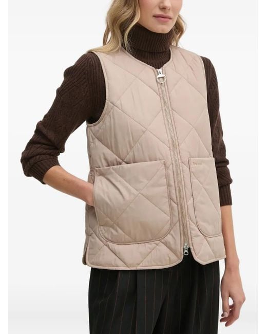 Barbour Natural Quilted Diamond-Pattern Vest