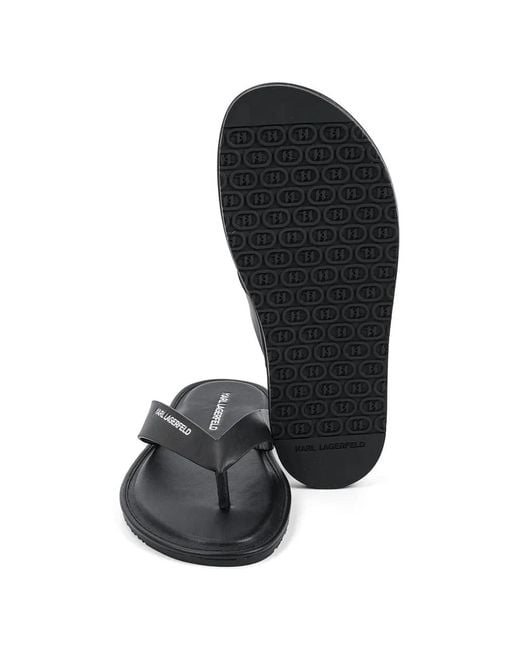 Karl Lagerfeld Black Kastor Iv Flip Flops for men