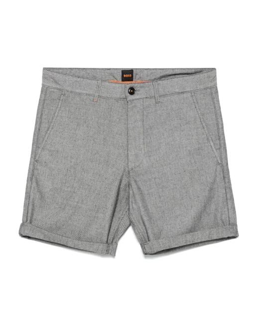 Bermudas chino con efecto de mezcla Boss de hombre de color Gray
