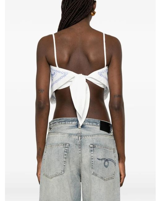 Top Con Lazo Self-Portrait de color White