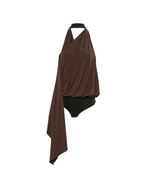 Coperni Brown Draped Top