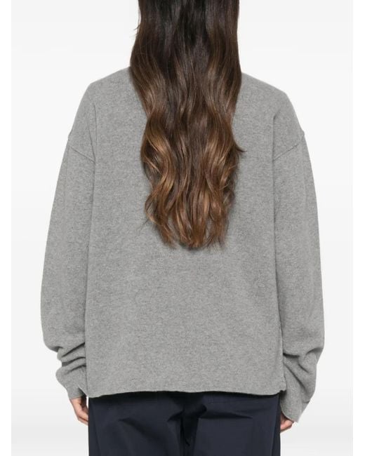 Sofie D'Hoore Gray Crew-Neck Drop-Shoulder Sweater