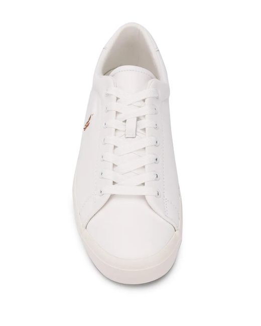 Polo Ralph Lauren White Low Top Contrast Logo Sneakers for men