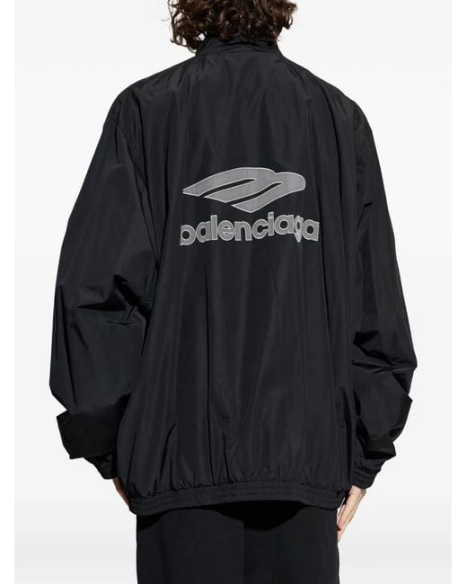 Balenciaga Black Jacket With Stand-Up Collar for men