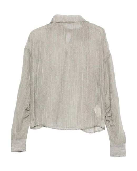 THE GARMENT Gray Delfi Ruffled Blouse
