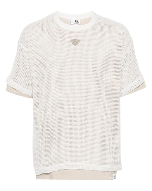 Aape By A Bathing Ape White Layered Cotton T-Shirt for men