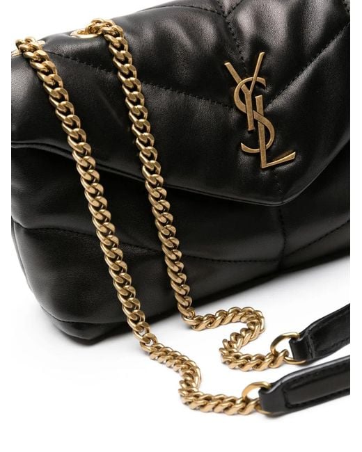 Saint Laurent Black Ysl Mini Nero Leather Bag