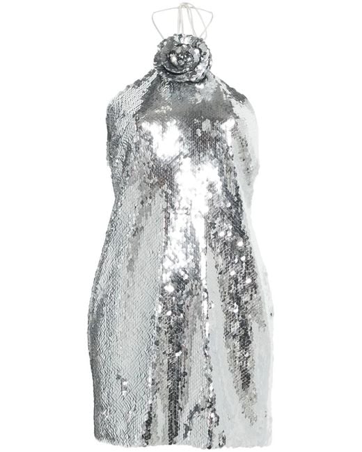 Magda Butrym White Sequinned Mini Dress