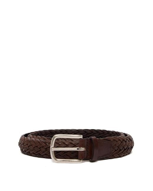 Orciani Brown Braided Leather Belt for men