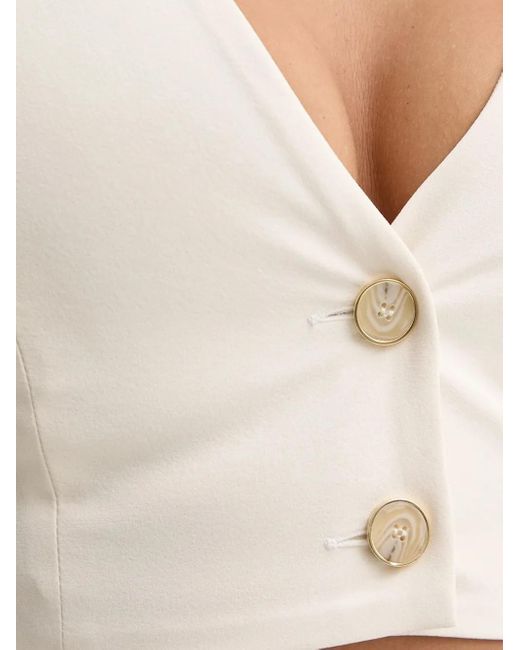 SIMONA CORSELLINI White Button-Fastening Sleeveless Top