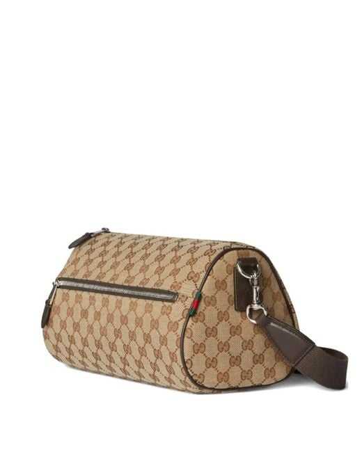 Gucci Natural Small Logo-Patterned Cylindrical Shoulder Bag