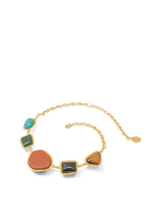Sylvia Toledano White Five-Stone 22K-Plated Necklace