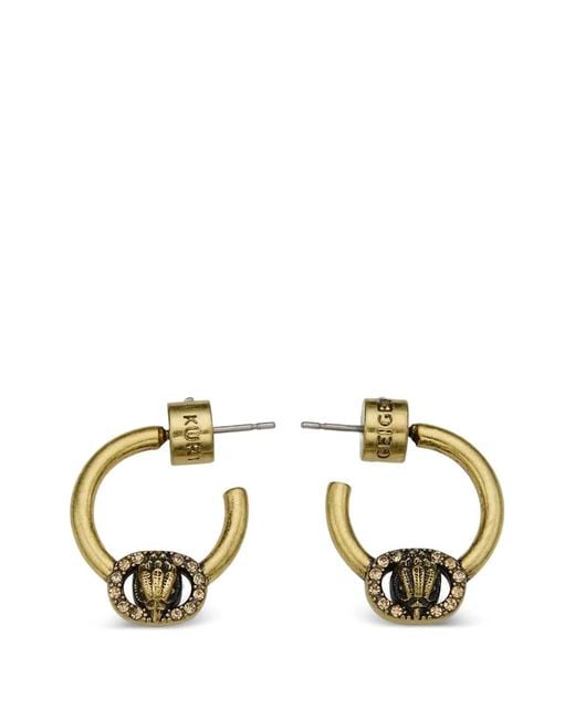 Kurt Geiger Metallic Chelsea Eagle-Head Crystal-Embellished Hoop Earrings