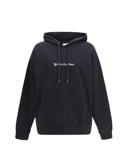 Off-White ブラックブルーパーカー Off-White c/o Virgil Abloh メンズ ブルー グラフィック パーカー