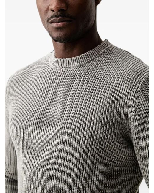 Guess Gray Ribbed-Knit Crew-Neck Sweater for men