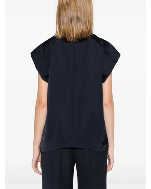 Fabiana Filippi Blue Bead-Detailed Blouse