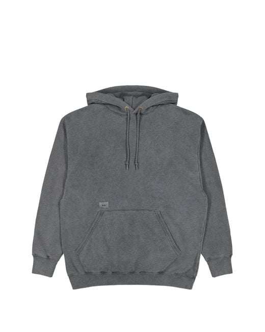 (w)taps Gray Logo-Print Hoodie for men