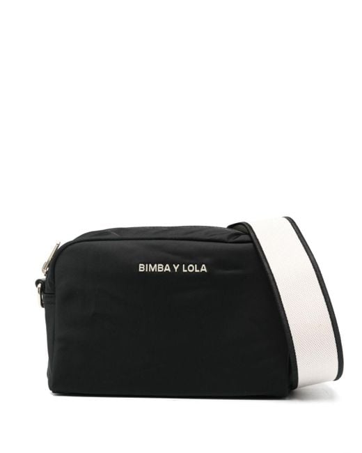 Bimba Y Lola Black Schultertasche mit Logo-Schild