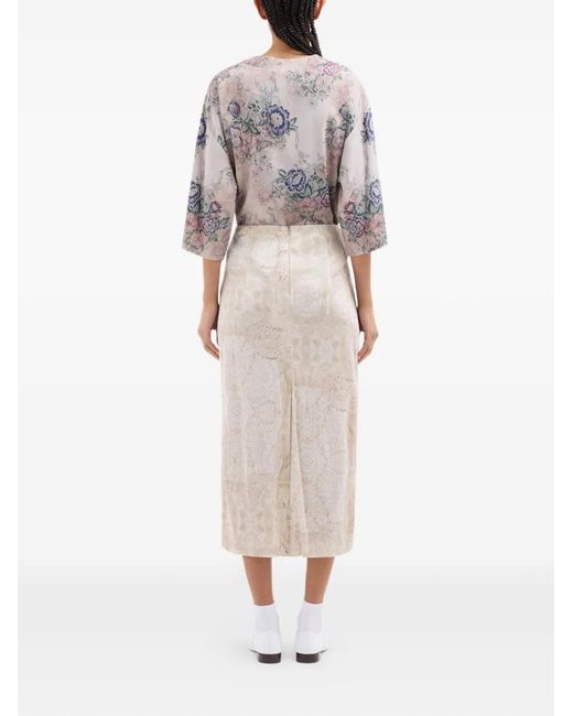 Pierre Louis Mascia White Febo Pencil Skirt