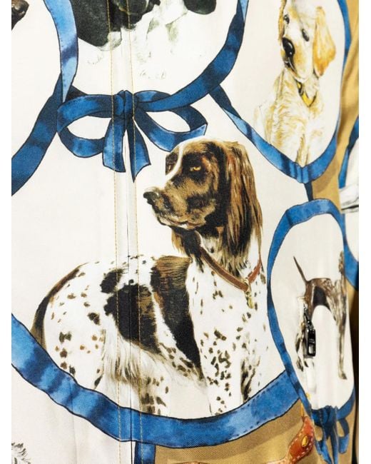 Dolce & Gabbana Blue Graphic-Print Bomber Jacket for men