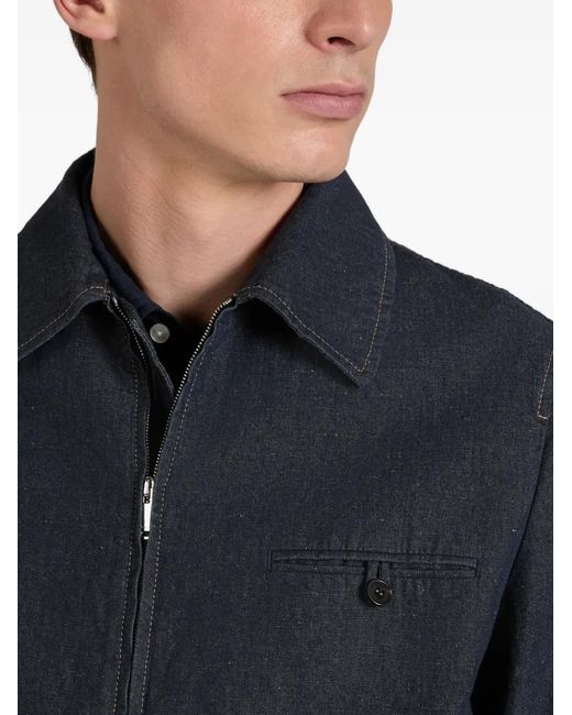 Montedoro Blue Primo Denim Bomber Jacket for men