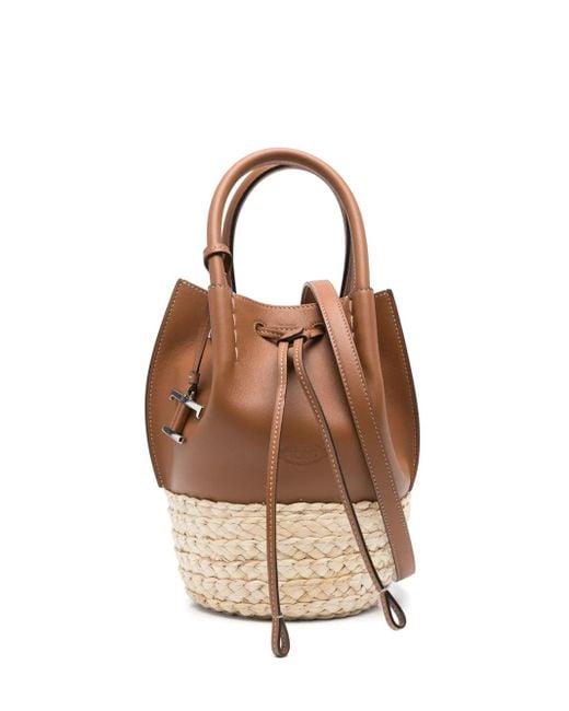 Borsa A Secchiello T Timeless Con Logo di Tod's in Brown