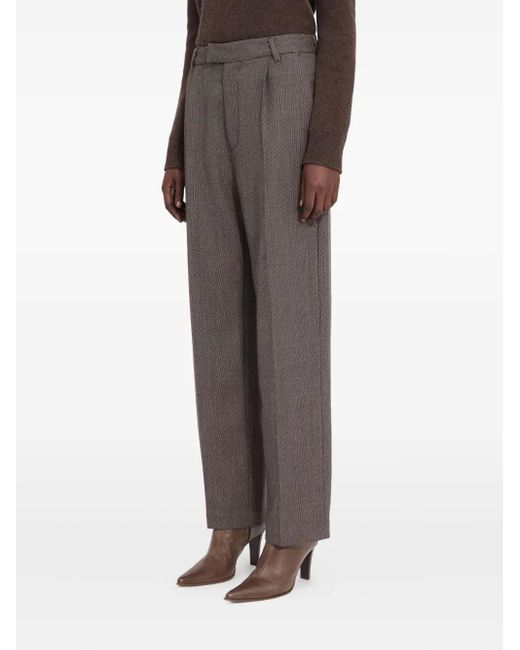 MM6 by Maison Martin Margiela Gray Hose Mit Fischgrätenmuster