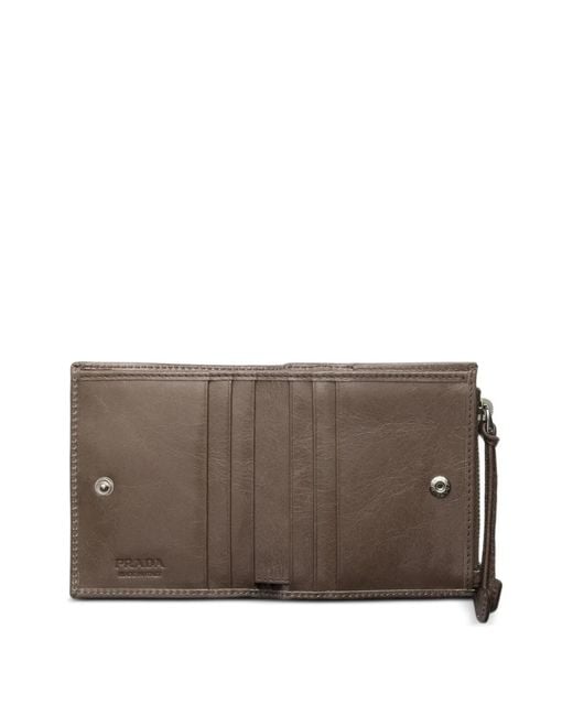 Prada Brown Small Leather Wallet for men