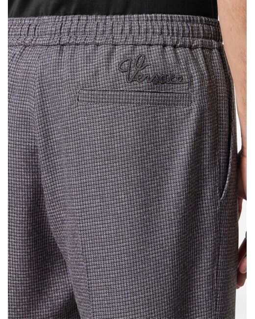 Versace Gray Straight-leg Virgin-wool Trousers for men