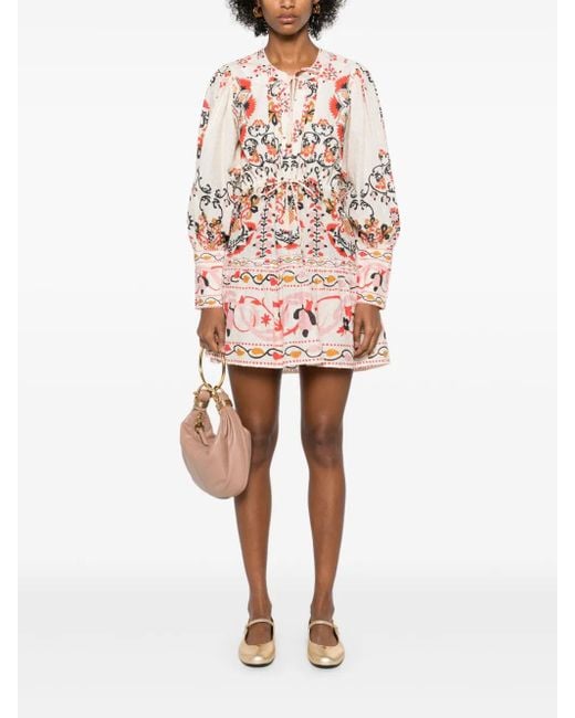 Farm Rio Pink Mandala Mini Dress