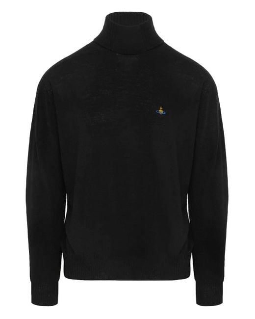 Vivienne Westwood Black Orb-Embellished Turtleneck Jumper for men