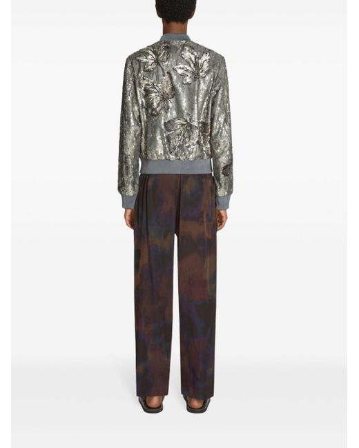 Dries Van Noten Blue Overdyed Loose-fit Trousers for men