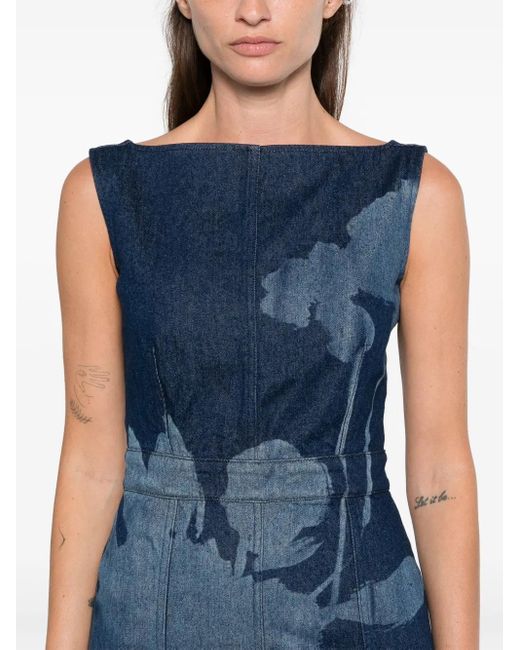 Erdem フレアデニムドレス Blue