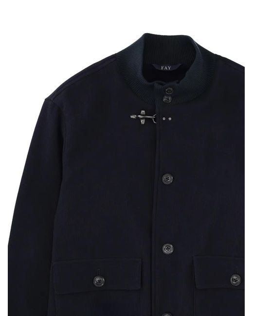 Fay Blue Patch Pocket Wool Jacket for men