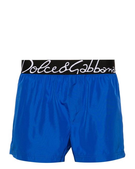Dolce & Gabbana Badeshorts mit Logo-Bund in Blue für Herren