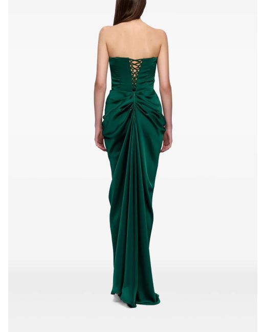 Vestido largo drapeado Ana Radu de color Green