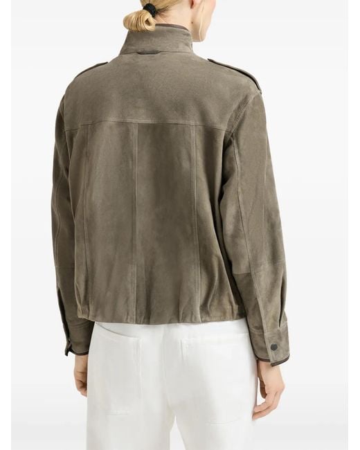 Brunello Cucinelli Leren Jack in het Green