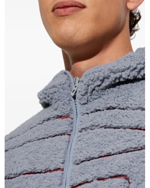 DIESEL Blue Logo-Embroidered Zip-Up Hoodie for men